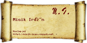 Misik Irén névjegykártya