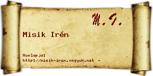 Misik Irén névjegykártya